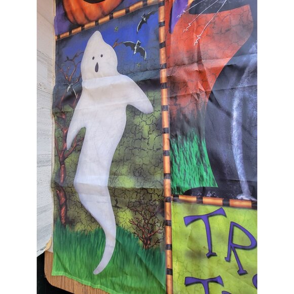Jetmax ghost flag trick or treat cat witch hanging Halloween home decor - Picture 4 of 9